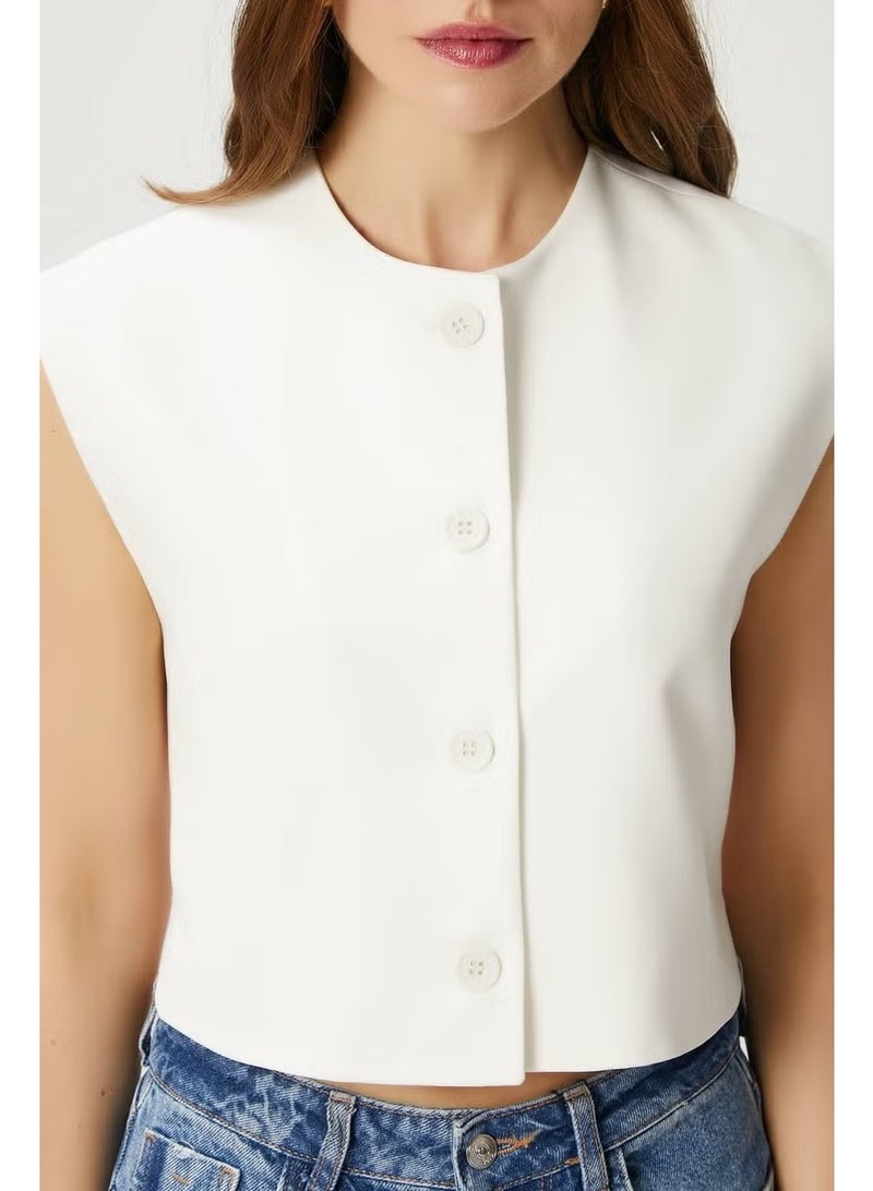Ritnice Women's Power Ecru Lined Woven Vest - Image 2